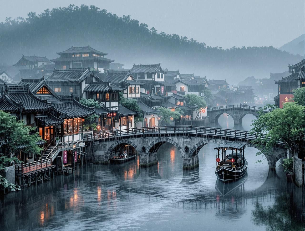 用户投稿：雨中江南——水墨丹青般的诗意画卷
